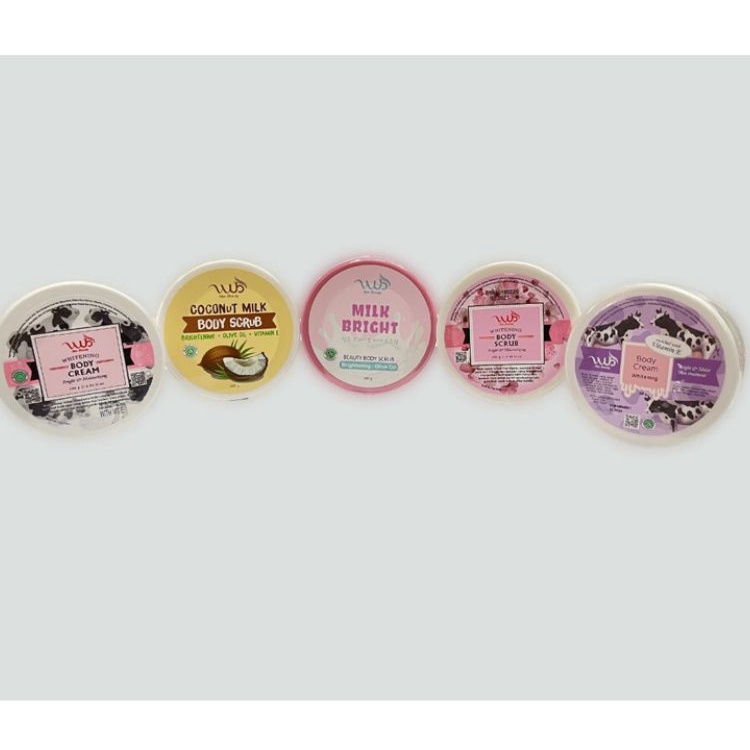 WUB SKIN BEAUTY BODY CREAM/BODY SCRUB 100GR [ KECIL ]