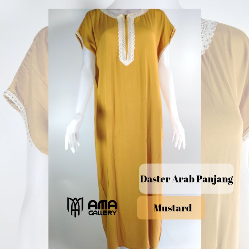 Daster Rayon Panjang Lengan Pendek Dress Arab Renda Busui Jumbo Kekinian Premium Terlaris