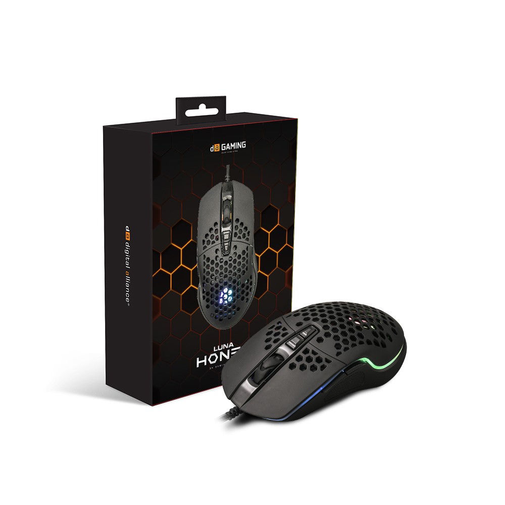 Mouse Gaming Digital Alliance Luna Honey RGB - DA Macro Optical Mouse