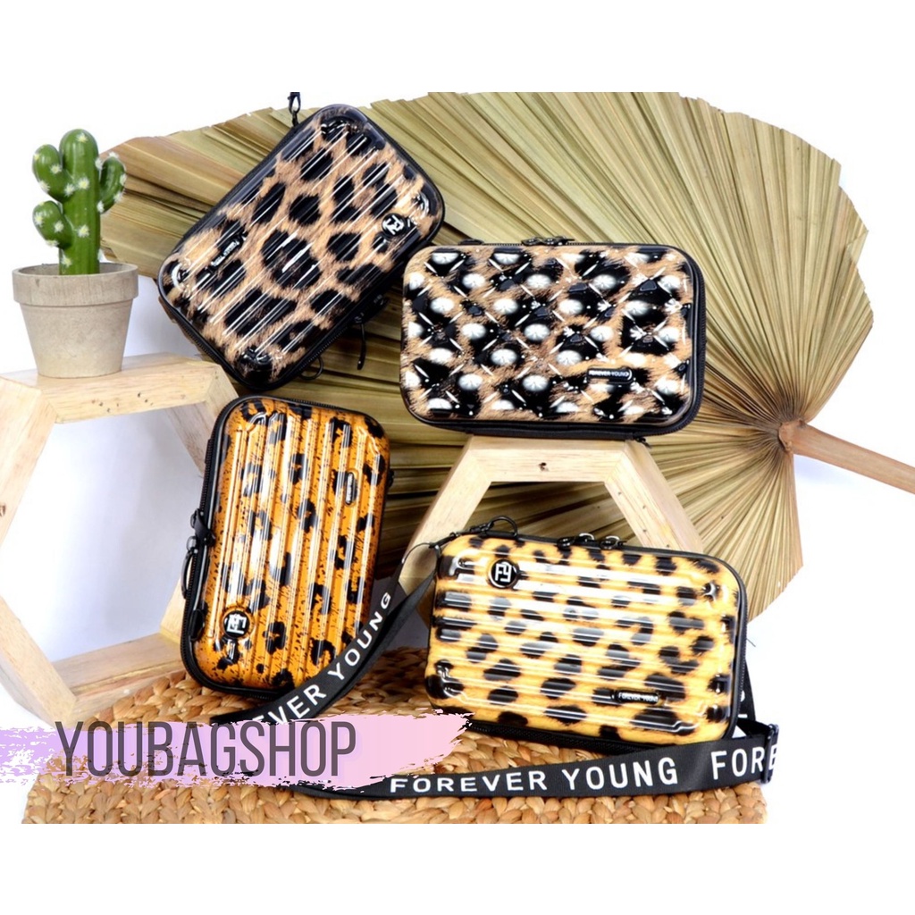 SIAP KIRIM!!! Tas Selempang Wanita / Tas Mini Koper Sedang / Bag Fashion Leopard Import 50102/5010-1