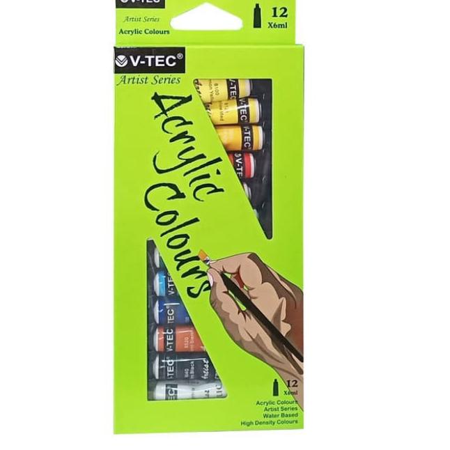 

EFLT V-Tec Acrylic Color Set 12 - VT-612/A Isi 12 x 6ml / Cat Akrilik V-TEC 12 warna yfsb278