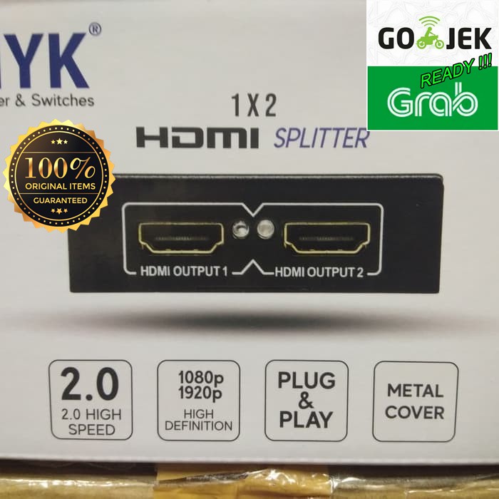 NYK HDMI Splitter 2 Port Resmi Original