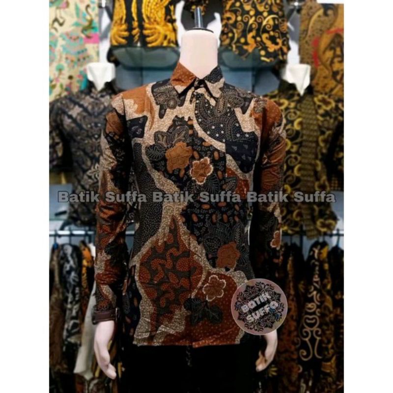 NEW ARRIVAL DISTRO BATIK PRIA BORDIR SOGAN HRB026 BATIKAF