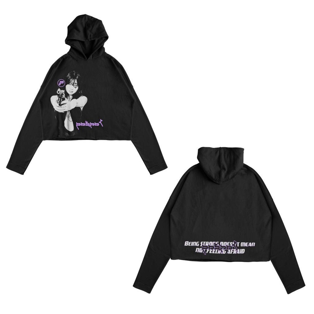 Sweater Hoodie Crop Punishment Being Strong Black Unisex