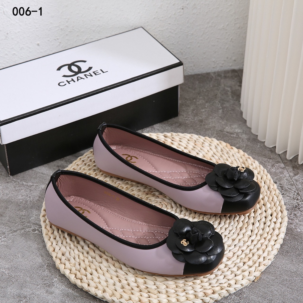 CH Leather Camellia Flat Shoes 006-1