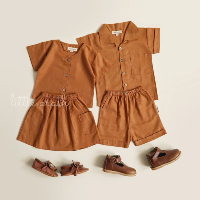 Domikado | Danish Set Pants | Setelan linen anak | Setelan safari