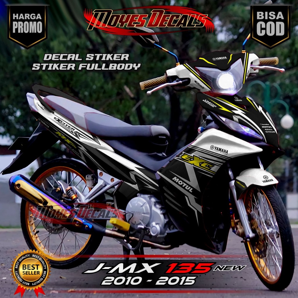Decal Jupiter MX NEW 135 - Motif Exciter Livery Putih