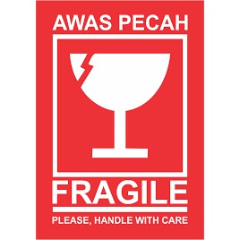 

STICKER FRAGILE 4X6 CM - STIKER PENGAMAN PAKET PECAH BELAH - JANGAN DIBANTING