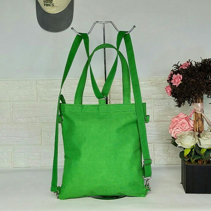 TOTEBAG WANITA RESLETING / TAS TOTE BAG BISA RANSEL,SLEMPANG,TENTENG BISA CUSTOM SABLON TB 002