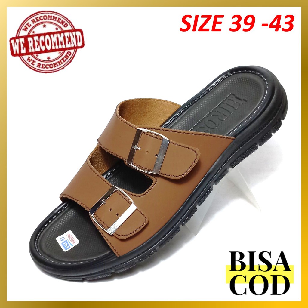 Termurah Sandal Pria Slip On Model Casual Kekinian Flip Flop Grade Original Distro Bayar di Tempat