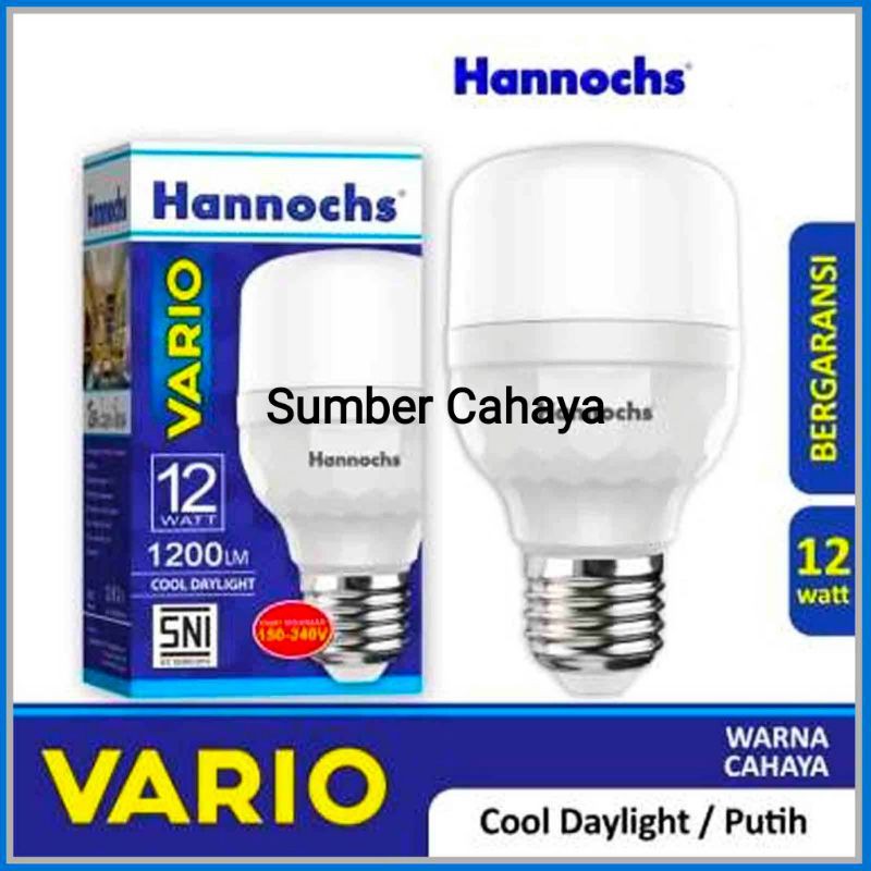 Lampu LED Hannochs 12Watt Putih/Cool Daylight (12Watt)