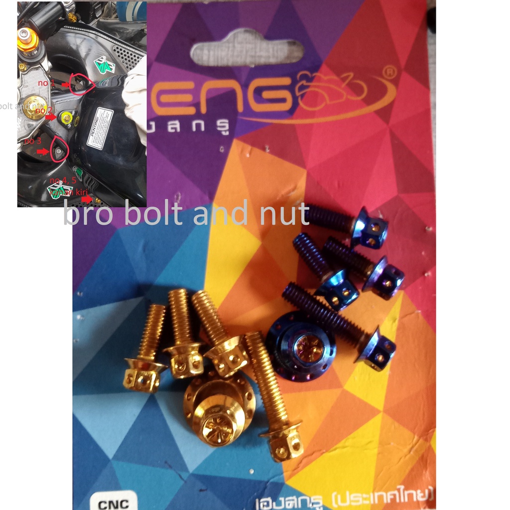 Baut Probolt Flower Body Bodi Depan Ninja RR Old Original Heng Thailand