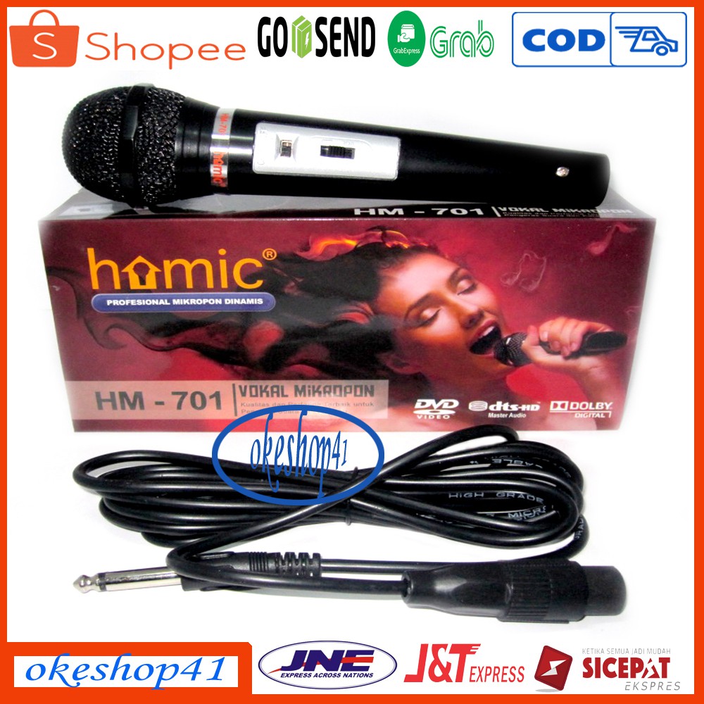 Mic homic HM-701 mikropon with volume suara microphone