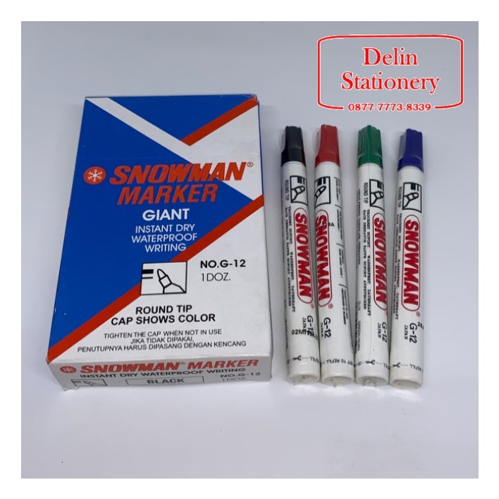 

Spidol Snowman Marker G-12 / Sepidol Permanent G12 / Permanen G 12