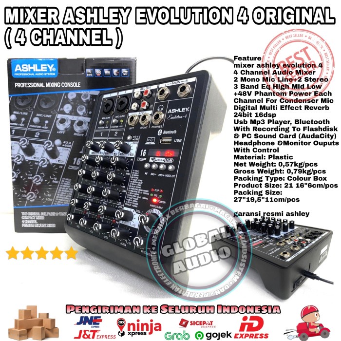 Mixer Audio Ashley Evolution 4 New / Mixer EVOLUTION4 Model Terbaru ,ORIGINAL 100% SERTA GARANSI RESMI