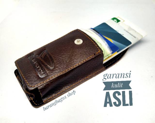 Dompet kulit asli STNK - gantungan kunci mobil / motor DAIHATSU