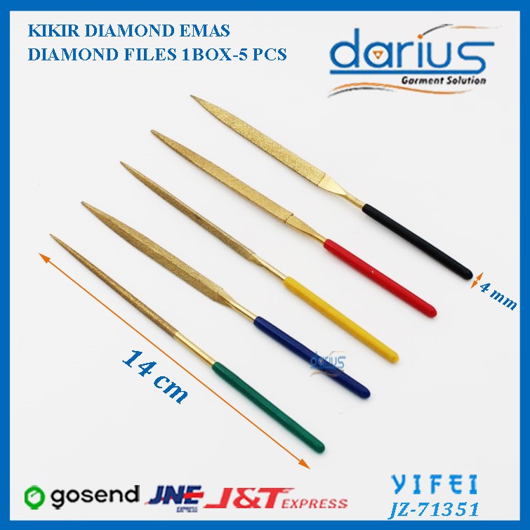 Kikir Diamond Set 5 Pcs/ Kikir Intan Emas/Kikir Emas/YIFEI-71351