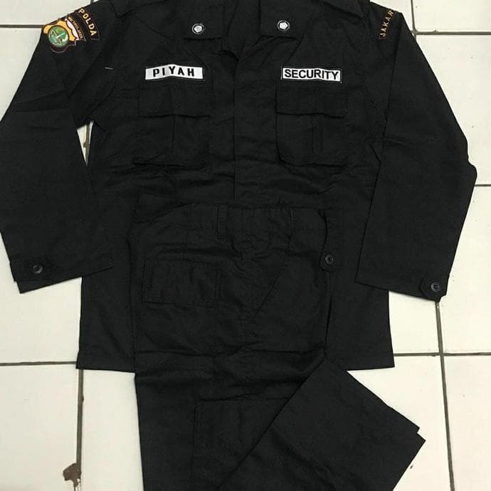 COD !! SETELAN SERAGAM SATPAM SECURITY HITAM PDL HITAM MURAH BANDUNG