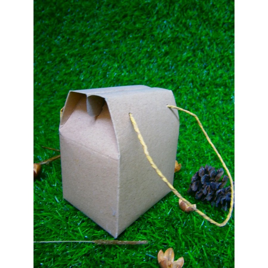 

TAS BOX KARTON MINI BAHAN KERTAS BROWNKRAFT 280 gr UKURAN 9 X 7 X 11cm