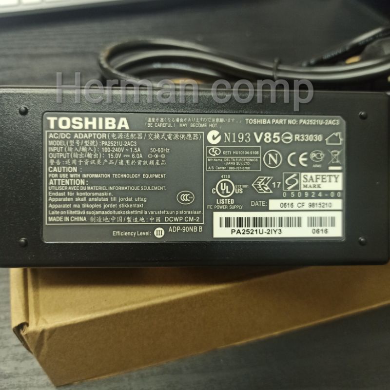 Original Adaptor Toshiba Tecra M1 M2 M4 M5 M6 M7 Series 15V 6.0A