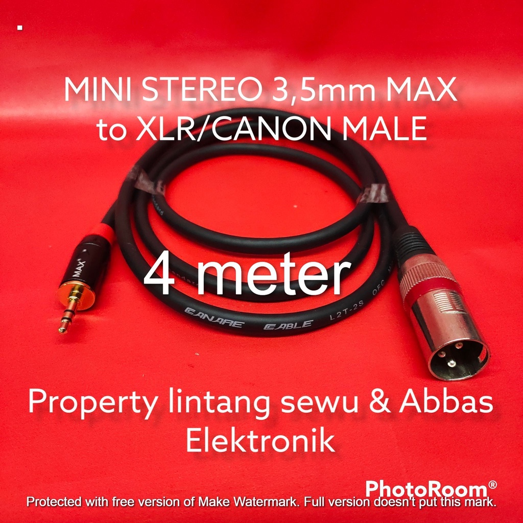 KABEL JEK MINI STEREO MAX TO XLR CANON MALE 4 meter