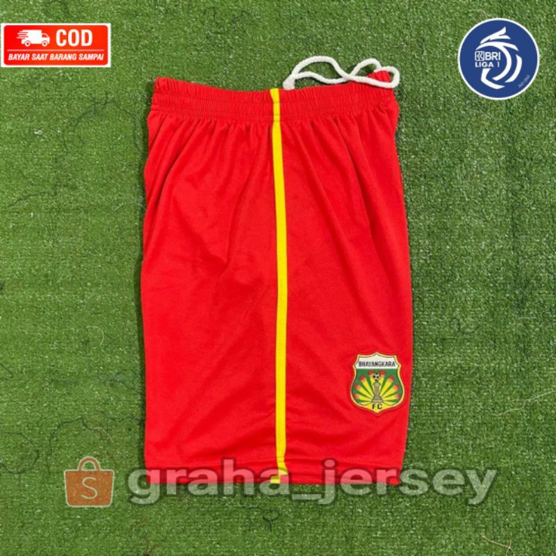 Celana Bola Bhayangkara FC Home 2021 - 2022 BRI Liga 1 Merah Terbaru Lokal