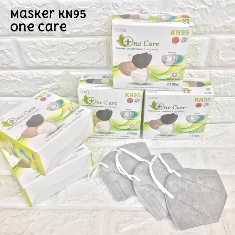 MASKER KN95 1CARE 5PLY ISI 10PCS TERMURAH / KN 95 6PLY PUTIH HITAM ABU MIX WARNA