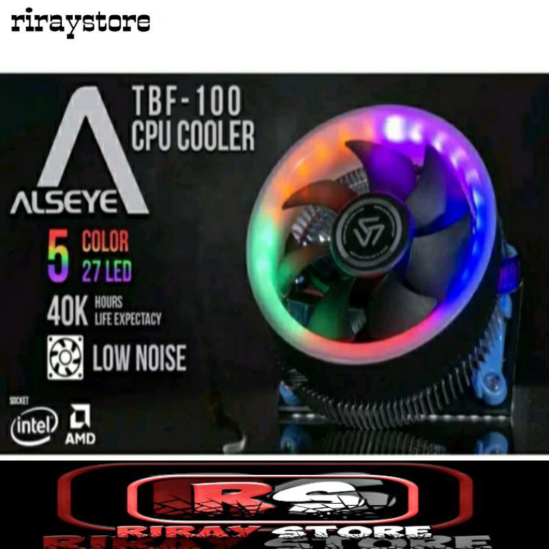 ALSEYE FAN PROCESSOR TBF100 RGB CPU FAN COOLER SUPPORT INTEL DAN AMD