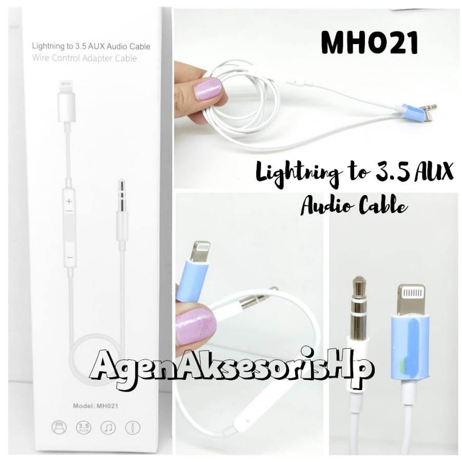 MH021 Kabel Adapter Lightning to 3.5mm AUX Audio Cable Wire Control for iPhone iPad iPod