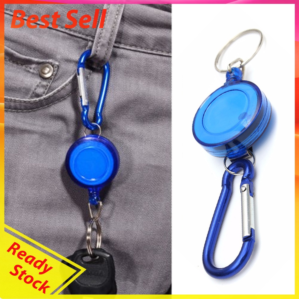 Metal Retractable Keychain Anti-Lost Anti-Theft EDC Keyring Buckle Hooks