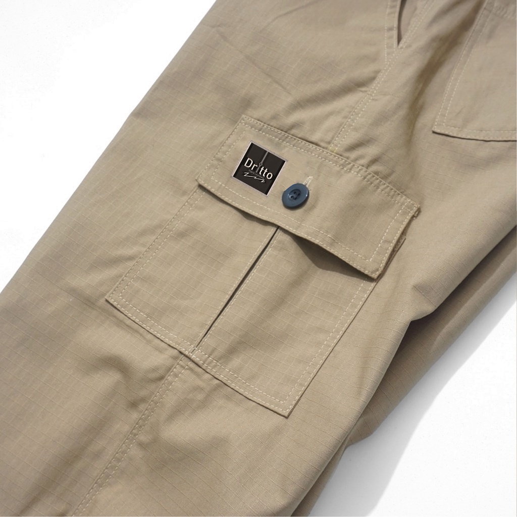 Dritto Long Pants Cargo - Celana Cargo Panjang Unisex - Brown