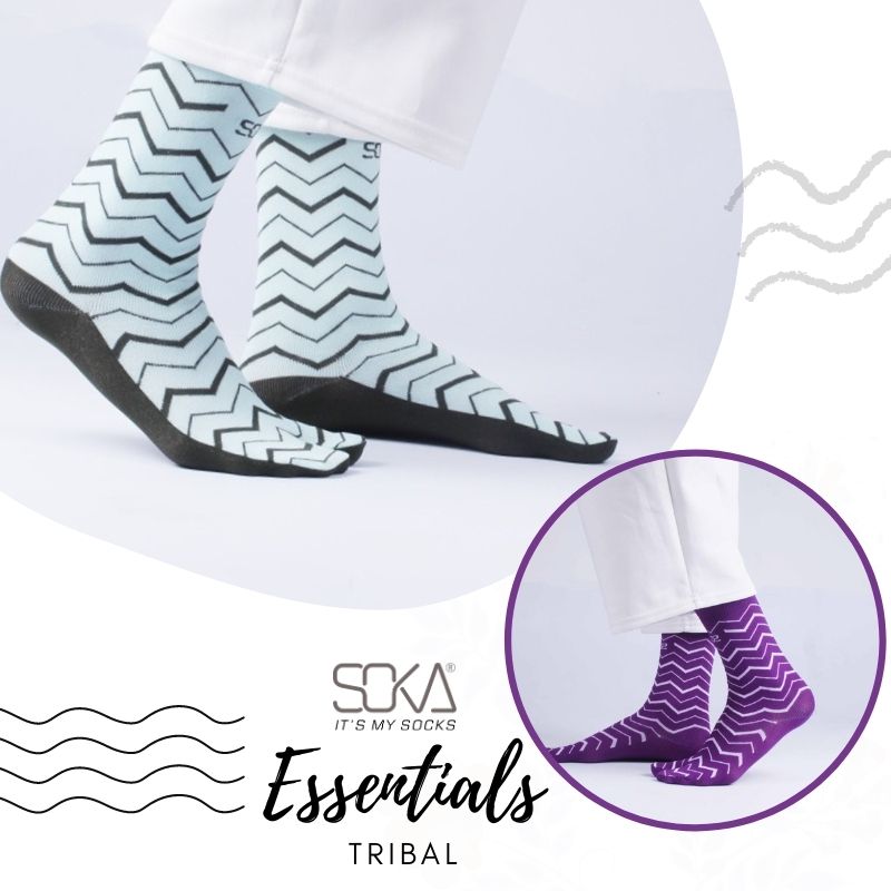 Kaos Kaki Jempol Soka Essentials Tribal - Motif Zig zag / Chevron