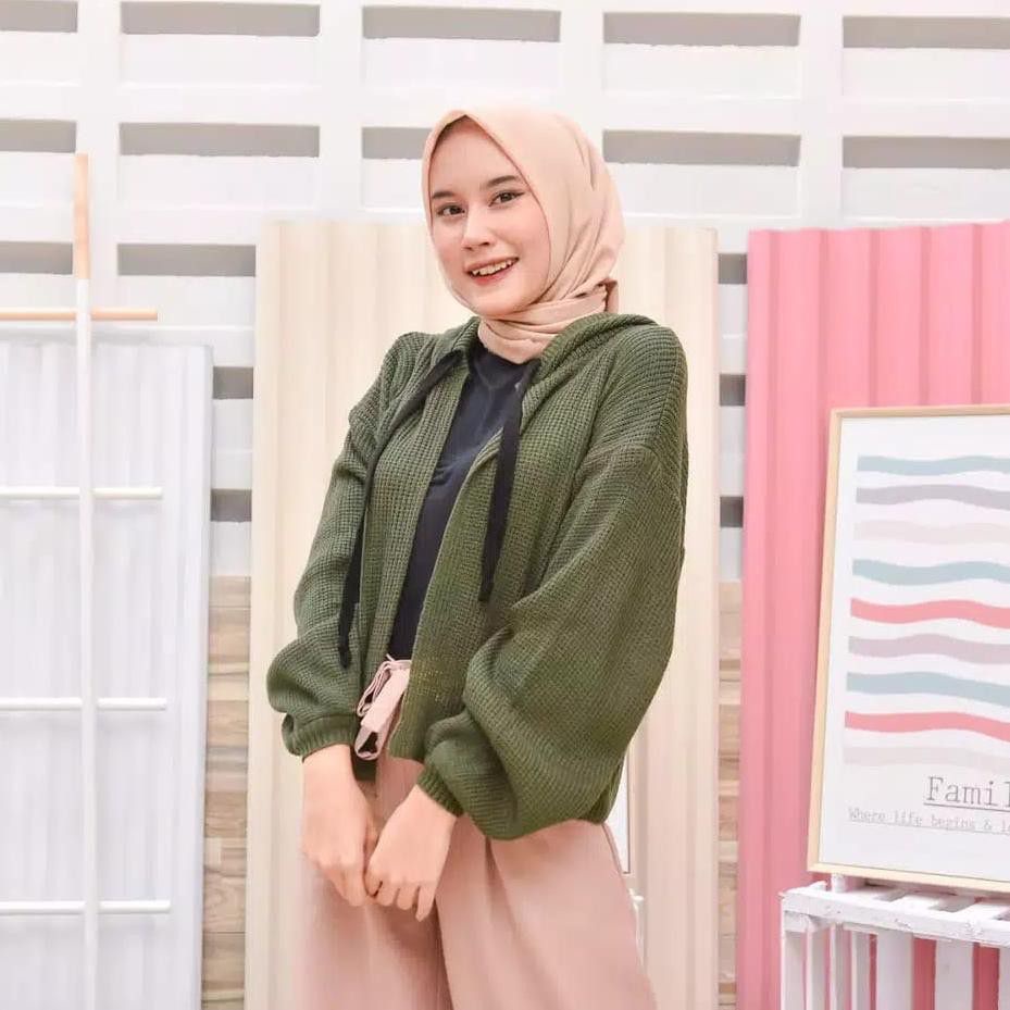 Belleza Outlet baju rajut Cardigan rajut atasan wanita hoodie calista