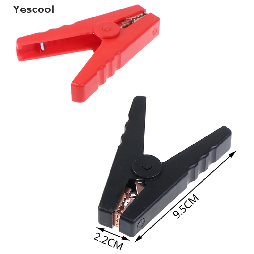 Yescool 2Pcs large 100a crocodile alligator clips car chargers insulated clamp .