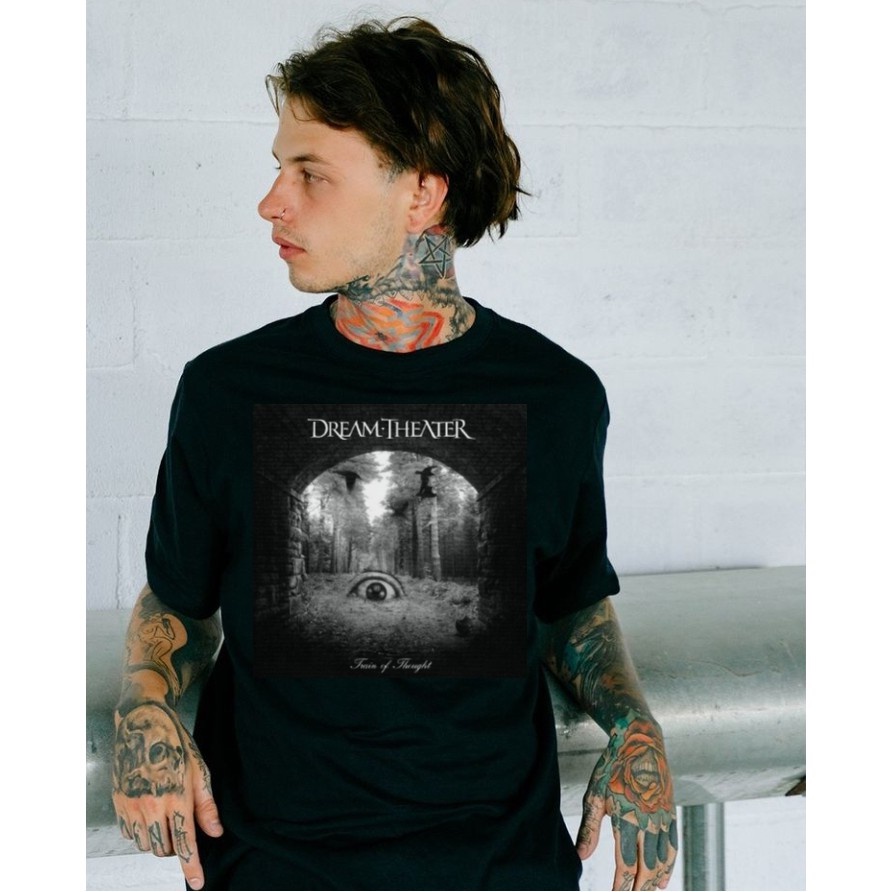 Btfly Official T-Shirt Dream Theater Vintage Hitam Cotton 24s