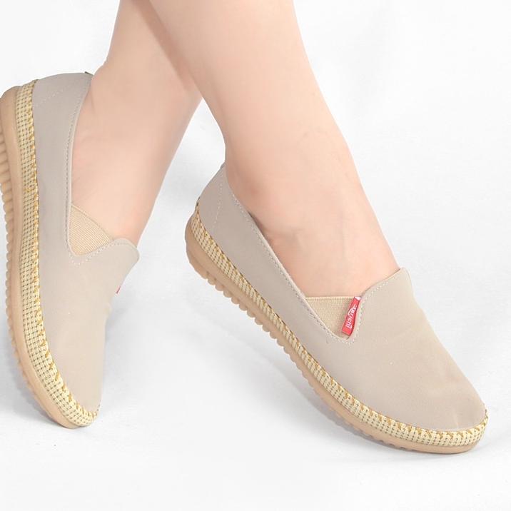 Diskon Promo 6RNSL SEPATU WANITA FLATSHOES RAJUT TEPLEK KEKINIAN SPATU FLAT SHOES PEREMPUAN IBU CASU