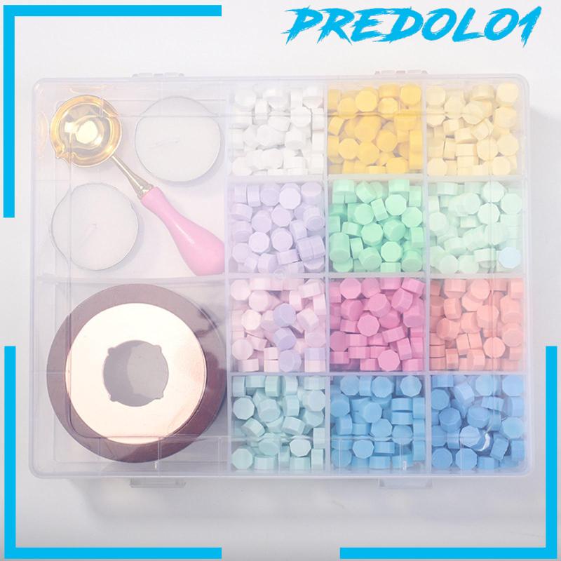 (Predolo1) 1200pcs / Set Stempel Wax + 2 Lilin Teh Untuk Kerajinan Tangan