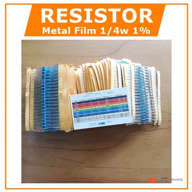 PAKET 2600PCS ORIGINAL RESISTOR 1/4WATT METAL FILM 1% 130 VALUES PER 20PCS