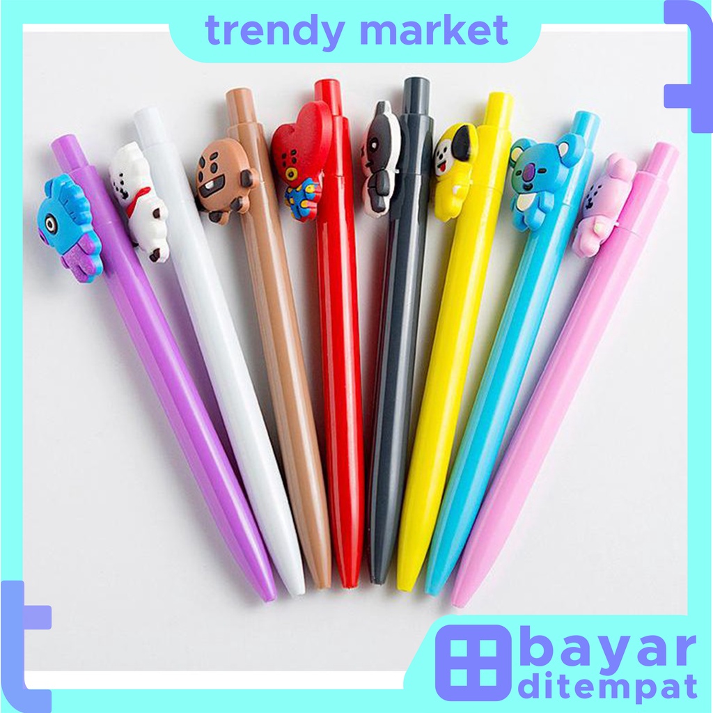 

TrendyMarket PENA BANGTAN BOYS Pulpen Kartun 10 Warna Pen Warna Warni Bolpoin Karakter Lucu U144