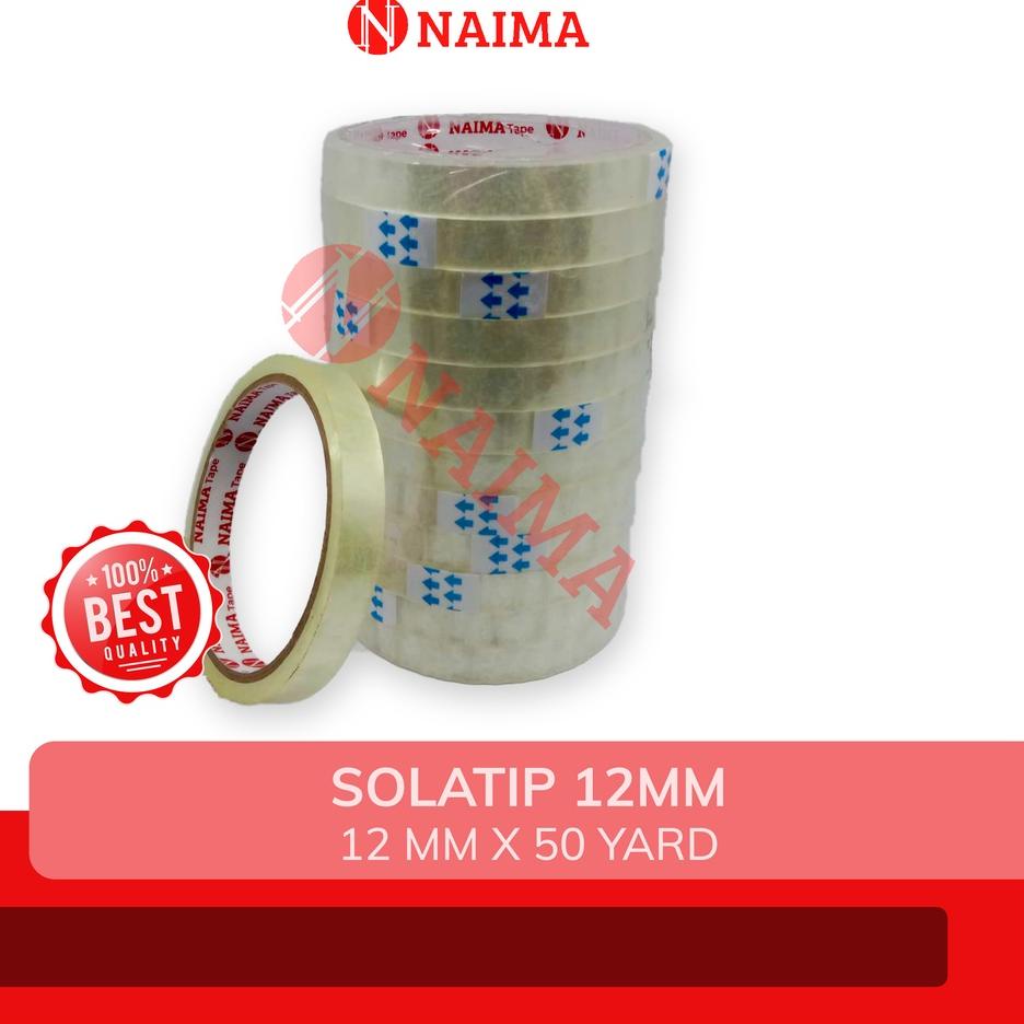 

Terlaris 12 pcs ISOLASI SOLATIP BENING / SELOTIP 12 mm 1/2 INCH x 50 YARD !