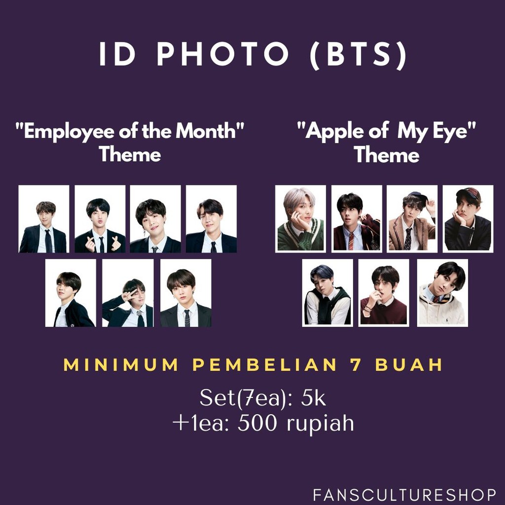 [READY] BTS ID PHOTO (PAS FOTO)  - RM/JIN/SUGA/J-HOPE/JIMIN/TAEHYUNG/JUNGKOOK