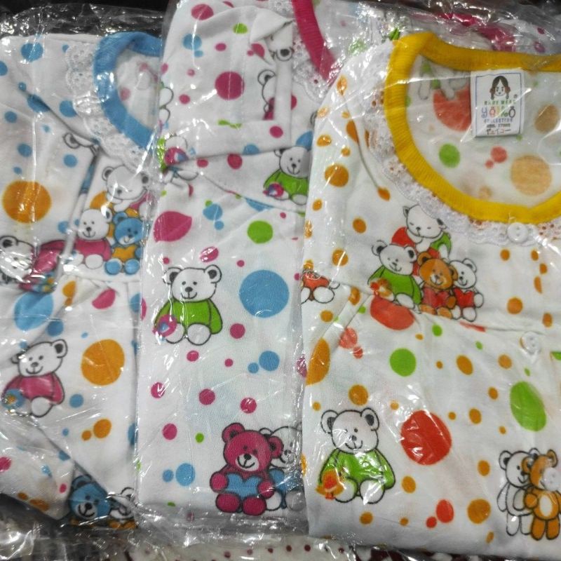 YEIKO KANCING PUTIH Setelan Babydoll baju celana panjang harian rumahan anak bayi