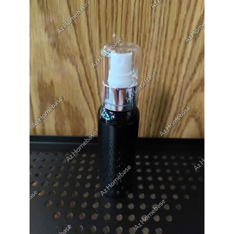 Botol Spray 100ml Hitam Ring Silver - Botol Round Spray 100ml Hitam - Botol Spray 100 ml Hitam