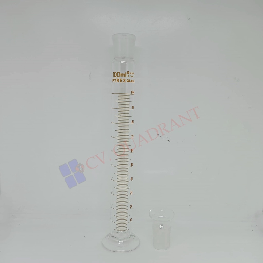 Gelas Ukur 100ml With Glass Stopper  PYREX / Gelas Ukur Dengan Tutup PYREX