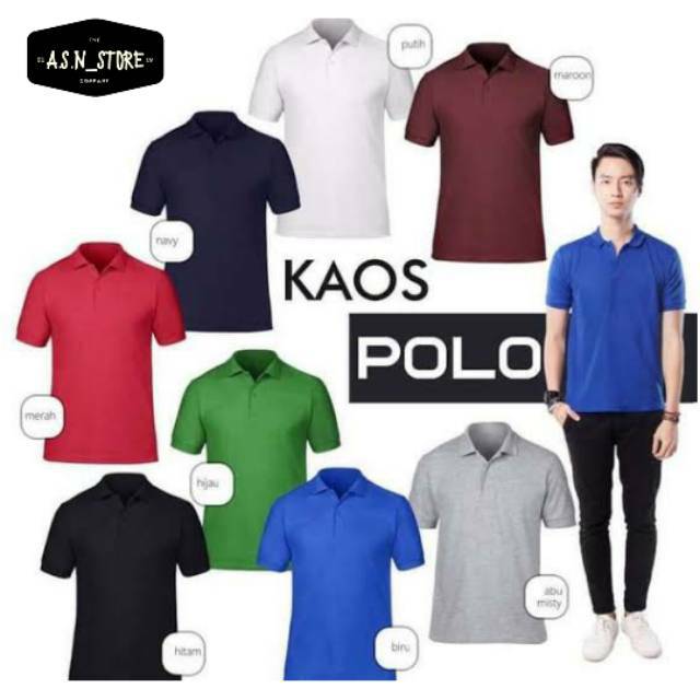 Kaos Kerah Polos Kaos Polo Kerah Lengan Pendek Pria Wanita - Kaos Polo Polos