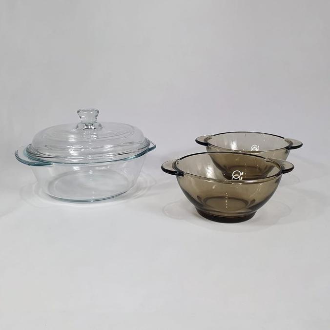 Populer] Mangkok Kaca Tempered Glass Mangkok Tahan Panas Mangkok Kaca Bowl