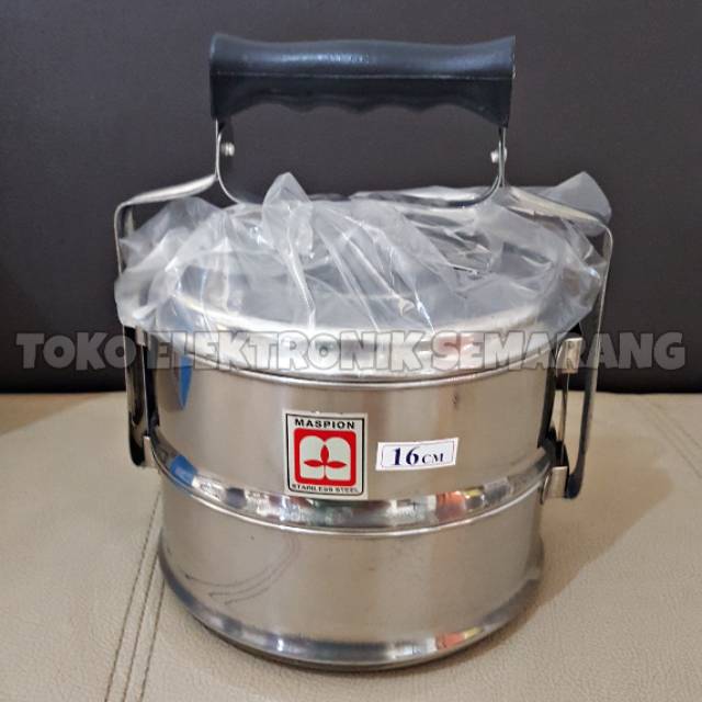 MASPION RANTANG SUSUN FOOD CARRIER 2 SUSUN 16CM 14CM STAINLESS STEEL
