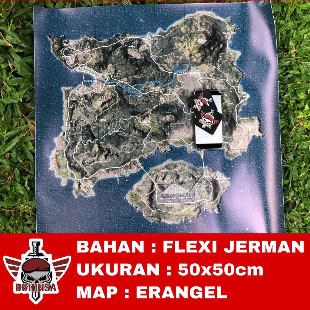 Map PUBG Mobile Erangel Miramar Sanhok Vikendi By Babinsagaming Peta PUBGM 50cm Shopee Indonesia
