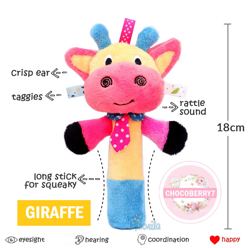 Marveila Rattle Squeeze Stick Taggies Mainan Tangan Bayi Baby Rattles