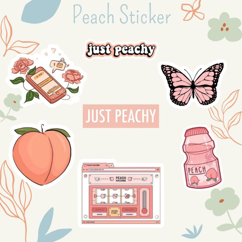 Peach Sticker | Cetak Sticker gambar peach series